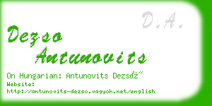 dezso antunovits business card
